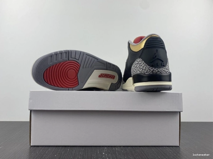 Reps LUCY WMNS Air Gold 3 Jordan Black CK9246-067 0726